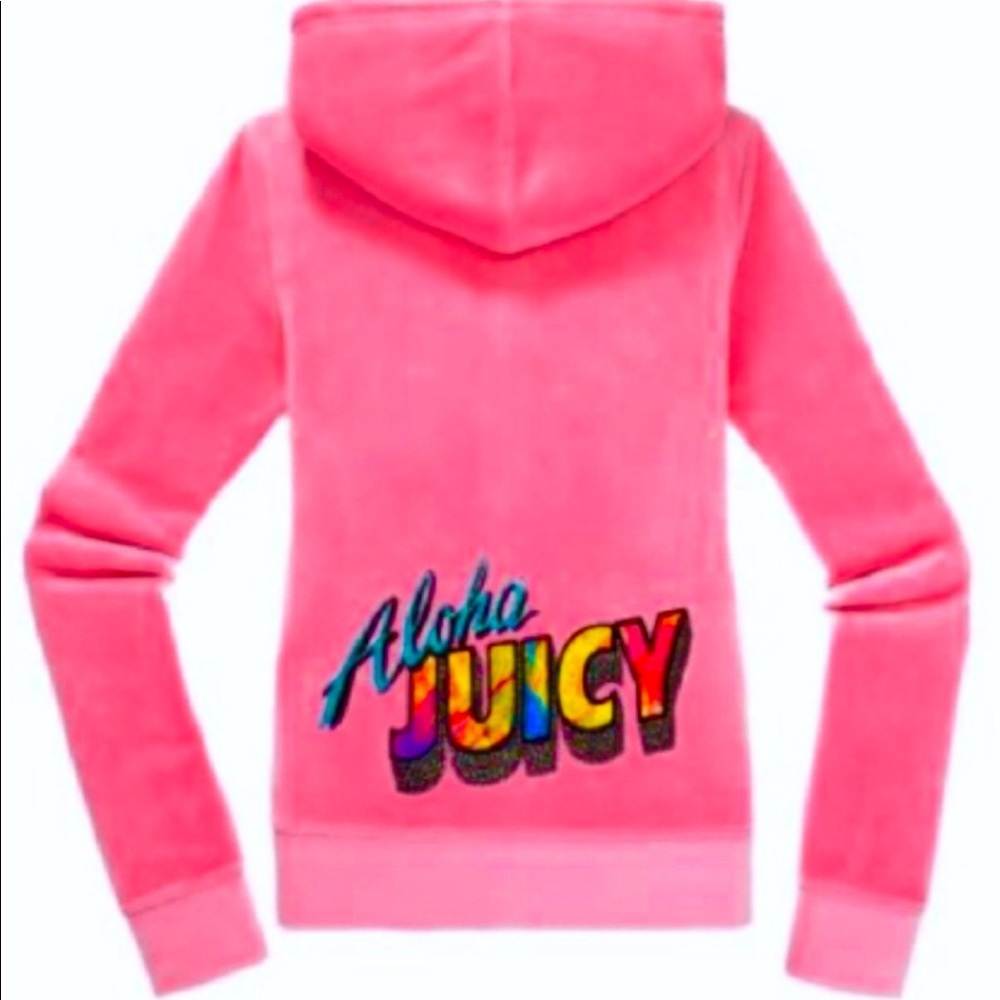 💕🍡👑Juicy Couture® 📍Y2K📍Aloha Velour Tracksuit Hoodie👑💕🍡⚜️🚩Y2K🚩⚜️